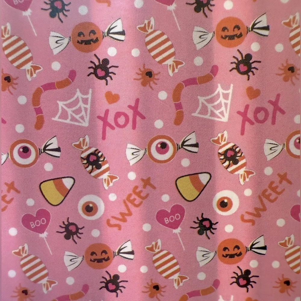Betsey Johnson NWT Halloween Pink Candy Pattern Cloth Shower Curtain